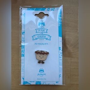 Jellycat Brown Fish Pie Enamel Pin - Cute Smiling Pastry